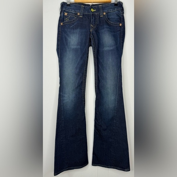 True Religion Y2K Joey Twist Seam Yellow Button Jeans *Excellent Size 27/4 - Picture 4 of 16
